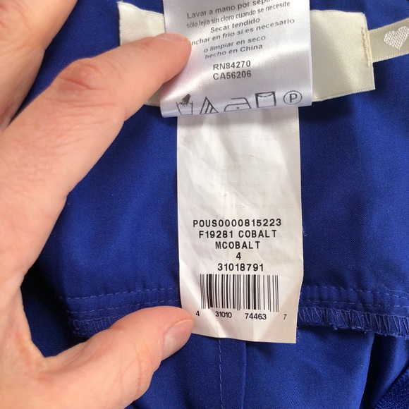 David’s Bridal Cobalt Blue Long Dress Beaded Strap - Picture 7 of 15